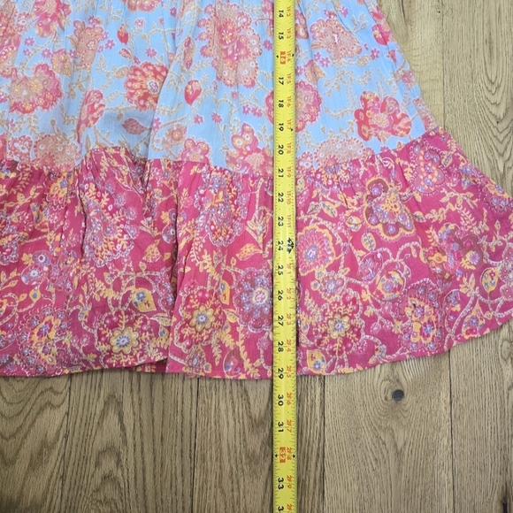 Garnett Hill Girl Floral Sparkle Cotton Sundress in Pink and Cream Size 10 - Picture 5 of 9